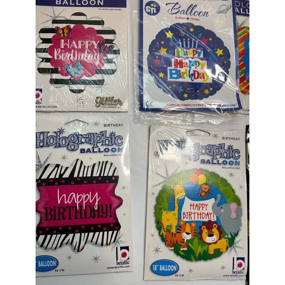 9 Happy Birthday Foil Balloons Party Supplies Balloon Air or Helium